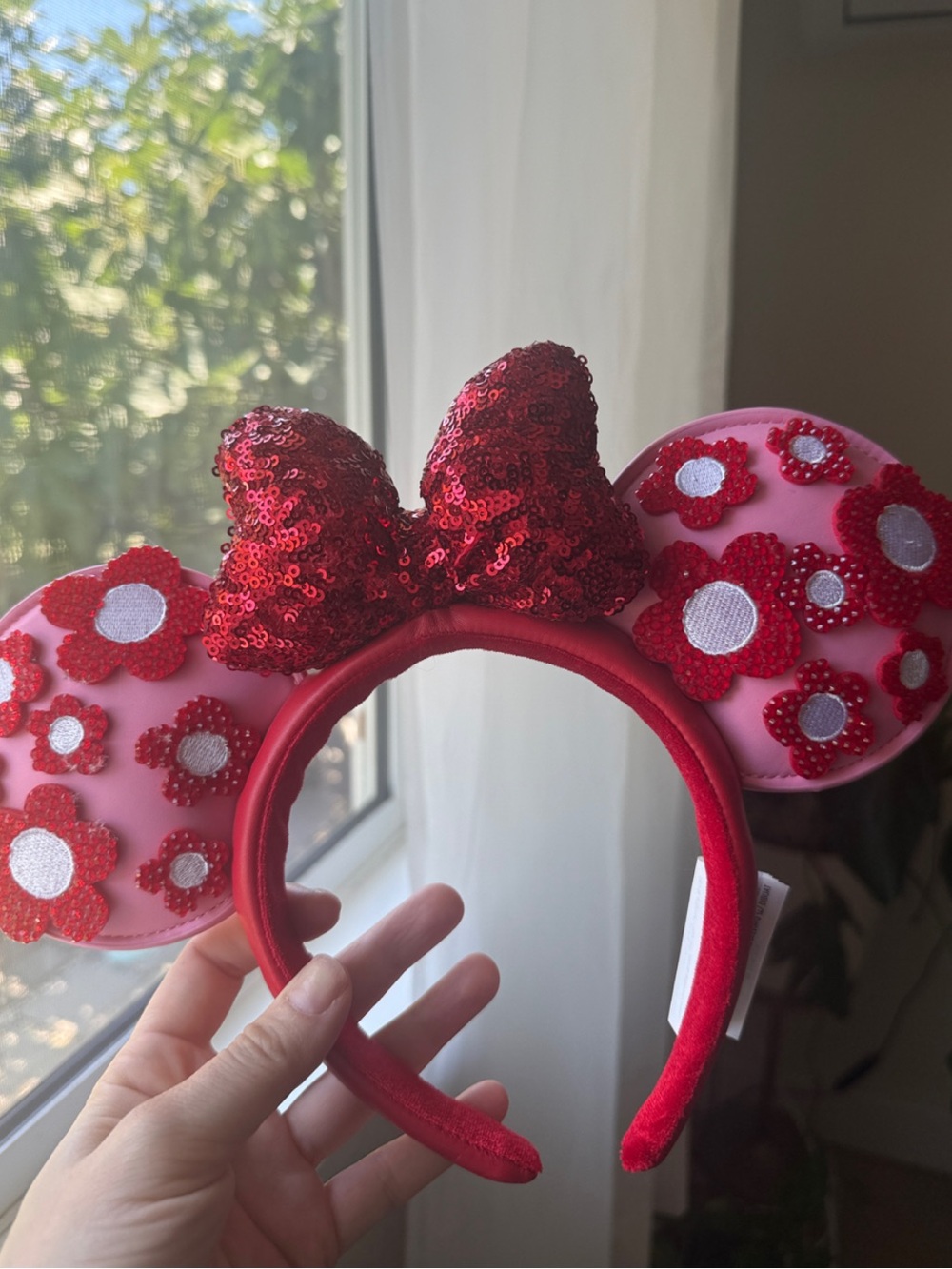 Disney Red Sequin Minnie Headband with Velvet Band